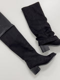 Suede Shirring Fold Long Boots