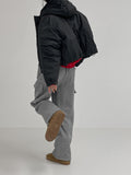 [unisex] Brushed cargo wide training pants