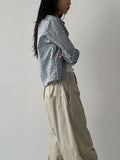 Tartan Check Three Quarter Crop Shirt