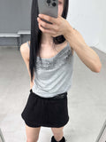 LACE BANDING SKIRT PANTS