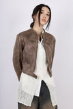 Suede Cropped Leather Jacket