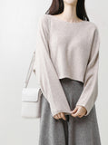 [Premium] Whole garment cashmere raglan knitwear