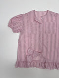 [Short sleeve.ver] Frill Stripe Loose Fit Blouse