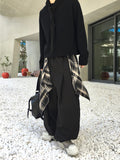 Rafi Check Layered Wide Pants