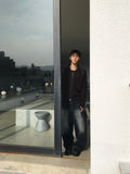 DL ribbed knit zip-up