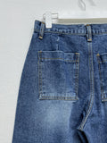 [unisex] Two tuck balloon wide denim pants