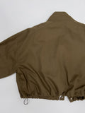 Cotton high neck over fit bomber jacket