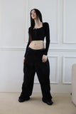 Glam Button Crop Top