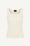 Button ribbed sleeveless