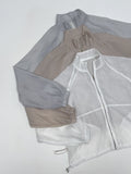Organza Raglan See-through Blouson Jumper