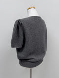 [wool100%] Matilda V-neck half knit