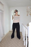 Ballet see-through shirring top
