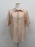 [Scrunchie Set/Reversible] Tencel See-Through Half Blouse