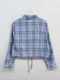 Check Seersucker Crop Shirt