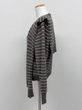 [Shawl SET] Striped Round Knit Cardigan