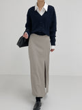Lizzo banding slit long skirt