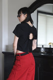 Oxford Red Cotton Pants