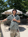 Tin Washed Denim Half Shirt