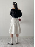 Beans Off-Shoulder Crop Blouse