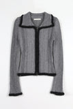 Like two-tone zip-up knit