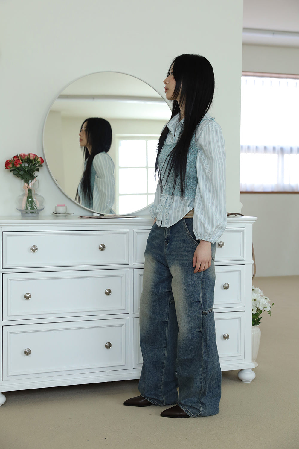 【COLOR iN ID】Flash Pintuck Line Denim COLOR iN ID(カラーインアイディー) - フラッシュピンタック