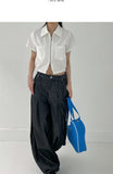 Epee Two-Way Zip-Up Crop Shirt