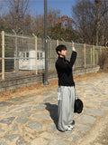Dev Turtleneck Crop Waffle Sweatshirt