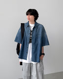 Gradient Denim Half Shirt