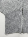 Zip-up round crop knit