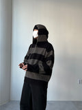 Stripe Warmer Knit Hood