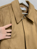 [unisex] Cut suede overfit blouson