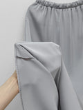 Banding Satin Long Skirt
