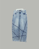 Unbalanced Balloon Denim Pants
