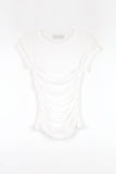Ballet shirring cap sleeve tee