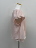 Plain layered short sleeve blouse (2C)