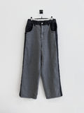 Reverse double line two-tone denim jeans