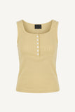 Button ribbed sleeveless