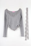 Poplar lace knit top