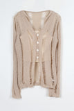 Damage Sleeveless Cardigan Set