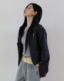 Biker blouson crop jacket
