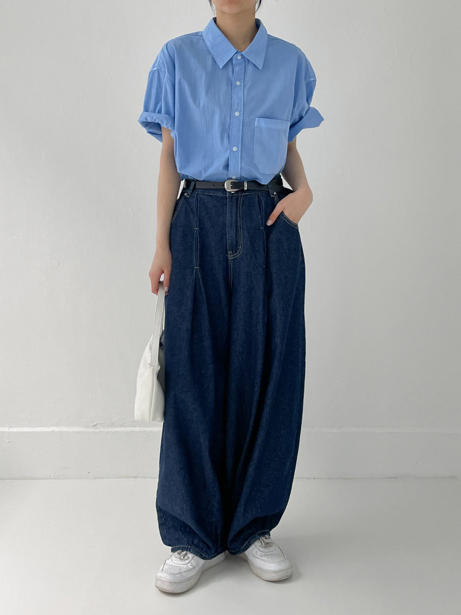 【INCHANT ME】592 Stitch Balloon Wide Denim INCHANT ME(インチャントミー) - 592ステッチバルーンワイド