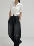 [unisex] Dart Washing Banding Long Denim Pants