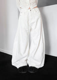 SOLID COTTON CURVED PANTS