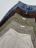 Curved Balloon Wide Denim Pants
