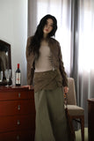 Suede layered skirt