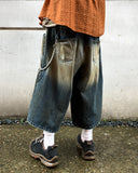 Vintage Ninja Tattoo Bermuda Denim