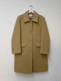 [Merino wool 90%] Stitched collar half coat
