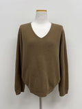 [wool100%] Whole Garment V-neck Loose Fit Knit