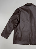 Flat Single Overfit Leather Jacket