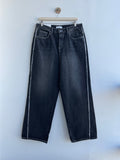 Side Cutting Black Denim